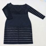sexy off shoulder see through long sleeves bodycon plus size black mesh dresses women 140819