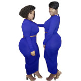 Women autumn winter plush size two piece dress sexy casual suit YF110314
