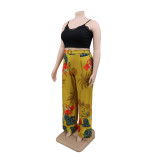 2021 New Arrivals Spring Women Summer 2021 Amazon foreign trade new summer relaxed leisure plus size wide leg pants women spot 145061