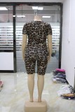 Hot Style Junior Women'S Clothing Fashion Leopard Print Two Piece Plus Size Dress YF105768