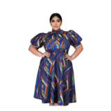 Women Fashion Tie Dye Colorful Print Hanging Bandwidth Loose Dress Plus Size Girl Casual Elegant Maxi Apparel