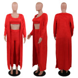 Jnh Women Custom Ladies Fur Long Cardigans Coats Tracksuits Girls' Winter Warm 2 Piece Pant Joggers Two Sets Clothing 883041