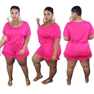 Big yards dress Plus size women's clothing pure color code over size casual jumpsuits 1190101