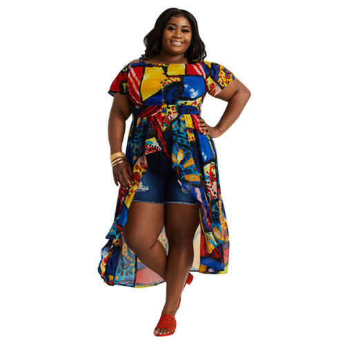 2021 summer dress woman tops fashion one-shoulder fashion Sexy  tie-dye irregular Printed dress wholesale yf1164  YF116475
