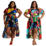 2021 summer dress woman tops fashion one-shoulder fashion Sexy  tie-dye irregular Printed dress wholesale yf1164  YF116475