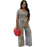 Colorful Stripe Short Sleeve Women Bodysuits Bodysuit Outfit Outfits H500112