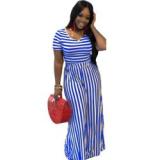 Colorful Stripe Short Sleeve Women Bodysuits Bodysuit Outfit Outfits H500112