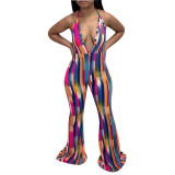 Women's Irregular Stripe Print Bodysuits Bodysuit Outfit Outfits YD837081