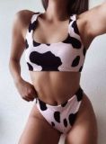 Sexy Cow Print Bikini High Waist Beach Swimsuit Swimsuits 7613041