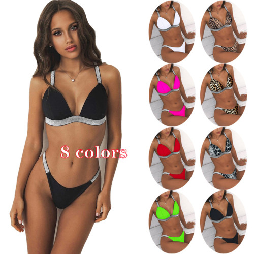 Sexy Two Piece Printed Leopard Women Bikini Swimsuit Swimsuits 7624354