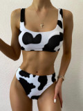 Sexy Cow Print Bikini High Waist Beach Swimsuit Swimsuits 7613041