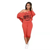 Women Off Shoulder Letter Printed Bodysuits Bodysuit Outfit Outfits H366879