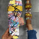 Fashion Snake Print Women Slipper Slippers Slide Slides WM212839