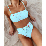 Women High Waist Sexy Heart Printing Beach Bikini Swimsuit Swimsuits 922637