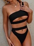 Women Hollow Out 2 Piece One Shoulder Bikini Swimsuit Swimsuits YW09110