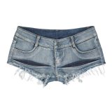 Summer Low Waist Sexy Hollow Out Jeans Short Shorts 64758#