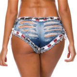 Sexy Women's Jeans Low Waist Short Shorts 85768#