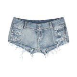 Fashion Women Jeans Holes Ripped Denim Short Shorts 64657#