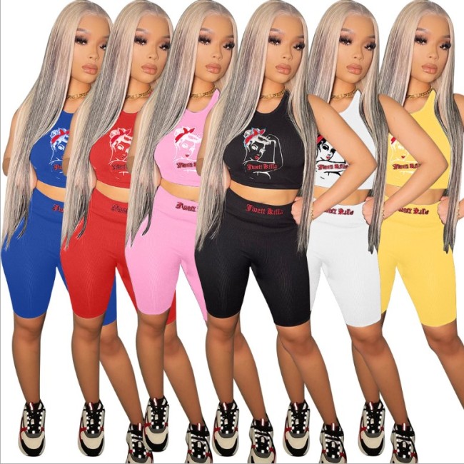 Women's Cartoon Letter Printed Bodysuits Bodysuit Outfit Outfits B832536