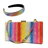 Women's Clutch Bag Purses and Handbags Rainbow Diamond Handband