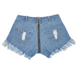 Women High Waist Hole Lace Hot Jeans Pant Pants Short Shorts 82738#