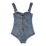 Women Sexy Summer Jeans Bodysuits Bodysuit Outfit Outfits 66576#