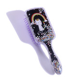 Printed Transparent Massage Hair Comb Plastic Rainbow Comb 182132EC