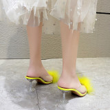 Fashion Women Transparent High Heel Heels Slide Slides 5887182