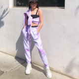 Women High Waist Tie Dye Stacked Pant Pants AL886677