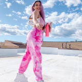 Women High Waist Tie Dye Stacked Pant Pants AL886677