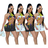 Summer Tie Dye Backles Women Bodysuits Bodysuit Outfit Outfits A524758