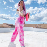 Women High Waist Tie Dye Stacked Pant Pants AL886677