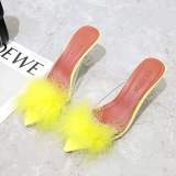 Fashion Women Transparent High Heel Heels Slide Slides 5887182
