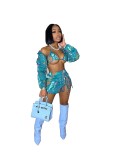 Fashion Print Tie Long Sleeve Bodysuits Bodysuit Outfit Outfits TH20415