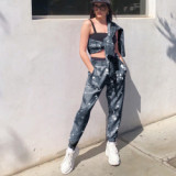 Women High Waist Tie Dye Stacked Pant Pants AL886677