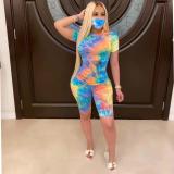 Colorful Print Short Sleeve Women Bodysuits Bodysuit Outfit Outfits CY8494105