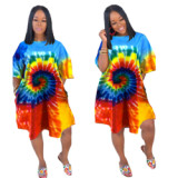 Fashion Tie Dye Printing Dress Dresses H120314