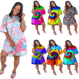 Fashion Tie Dye Printing Dress Dresses H120314