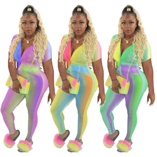 Fashion Rainbow Printing Bodysuits Bodysuit Outfit Outfits DM01425