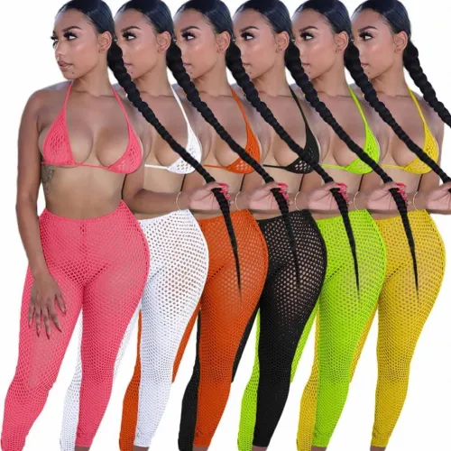 Women Summer Mesh Sexy Beach 3 Piece Swimsuit Swimsuits ALS25263
