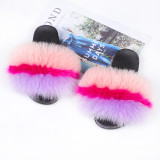 Fashion Real Fox Fur Slipper Slippers Slide Slides HY-ZHLMPSTX