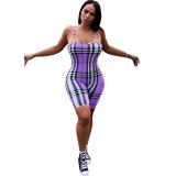 Sexy Plaid Printed Bodysuits Bodysuit Outfit Outfits ALS02435