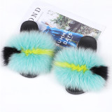 Fashion Real Fox Fur Slipper Slippers Slide Slides HY-ZHLMPSTX