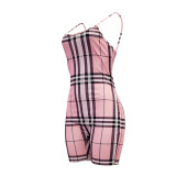 Sexy Plaid Printed Bodysuits Bodysuit Outfit Outfits ALS02435