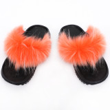Fashion Faux Raccoon Fur Slipper Slippers Slide Slides