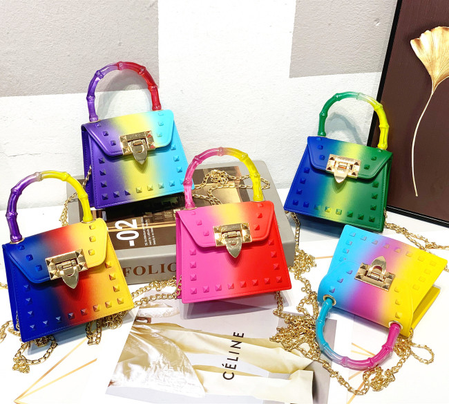 Fashion Gradient Color Jelly Handbag Handbags