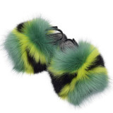 Faux Fox Fur Children Slipper Slippers Slides Slide TX-01021