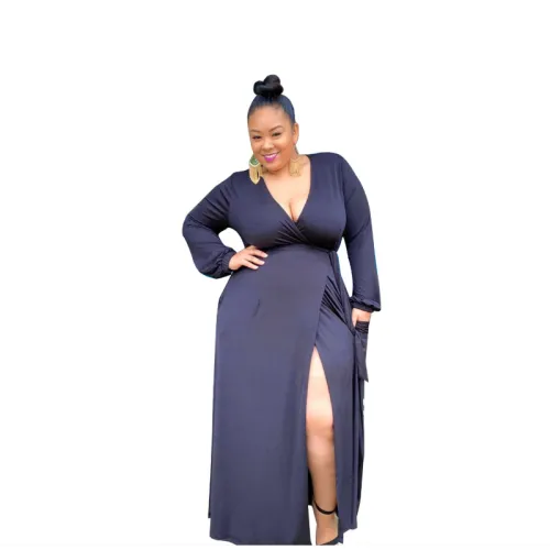 New Arrival Sexy Elegant Plus Size African Slit Women Dress  Plus Size  Casual Dress African Print Dresses  1189910