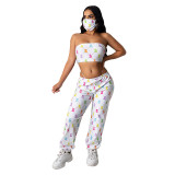 Sport Wear 2 Piece Set Women Yoga Set Loose Pants Strapless Sport Wear GYM Set Fitness Sport Suit With Face Cover 8439410