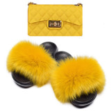 Women Faux Fur Slipper Slippers Slides Slides And Handbags TXB-02435